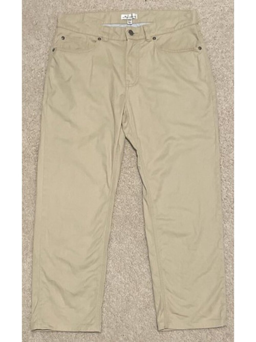 Peter Millar Men’s Soft Touch Twill Five Pocket Pants 33x26 Tan Performance